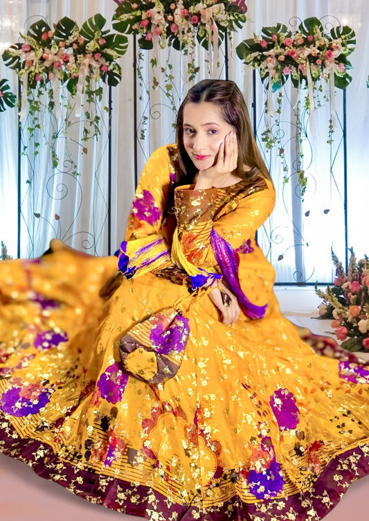 HENNA BLOOM | MEHNDI OUTFIT| HAND WORK|SILKY CHIFFON| LEHNGA CHOLI |  CHUNDRI DUPATTA