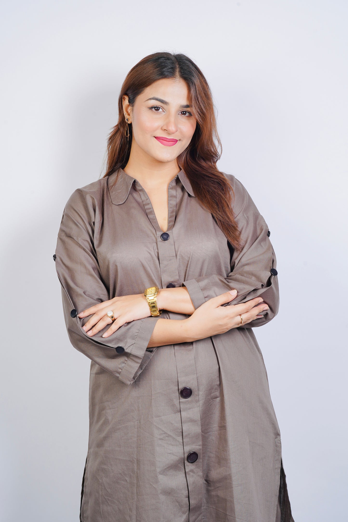 CASUAL CHIC|2-PIECE DORIA COTTON SHIRT WITH EMBROIDERED BACK BUNCH|BELL-BOTTOM TROUSER WITH TUSSELS MMG-960
