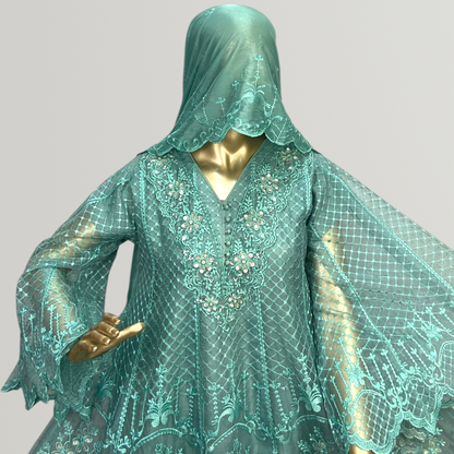 Elegant 3-Piece Tissue Suit with Silk Dupatta MMG-756
