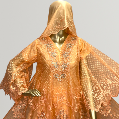 Elegant 3-Piece Tissue Suit with Silk Dupatta MMG-756