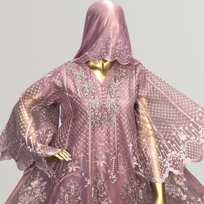 Elegant 3-Piece Tissue Suit with Silk Dupatta MMG-756
