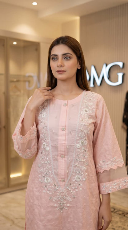 Kashish Cotton Kurta Set | Embroidered 3-Piece Suit