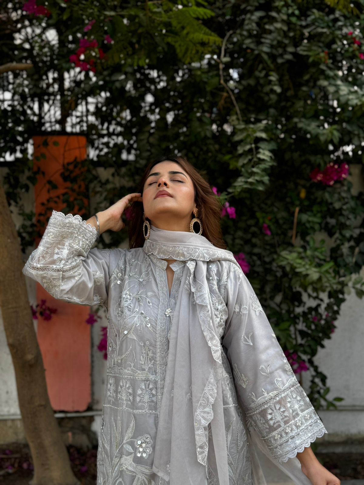 FAIRY FLOW 3-Piece Chiffon embroidered Shirt Hand Work Malai Trouser with Emroidered Dupatta MMG-794