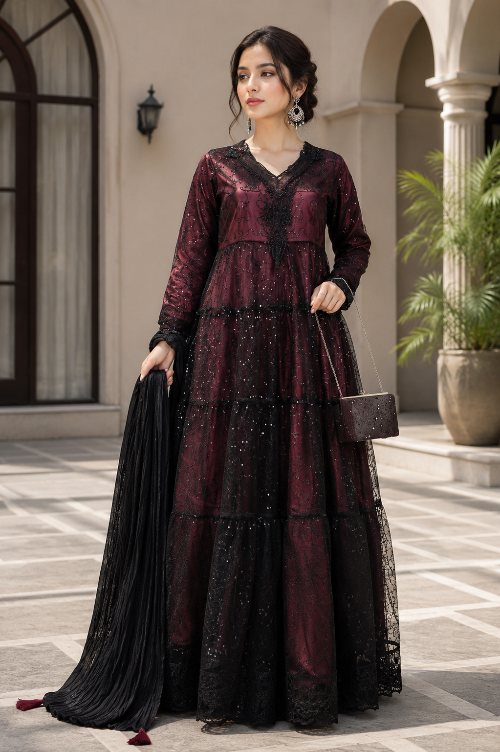 Sitara Royale Heavy Sequin Maxi | Luxury Party Wear Dress