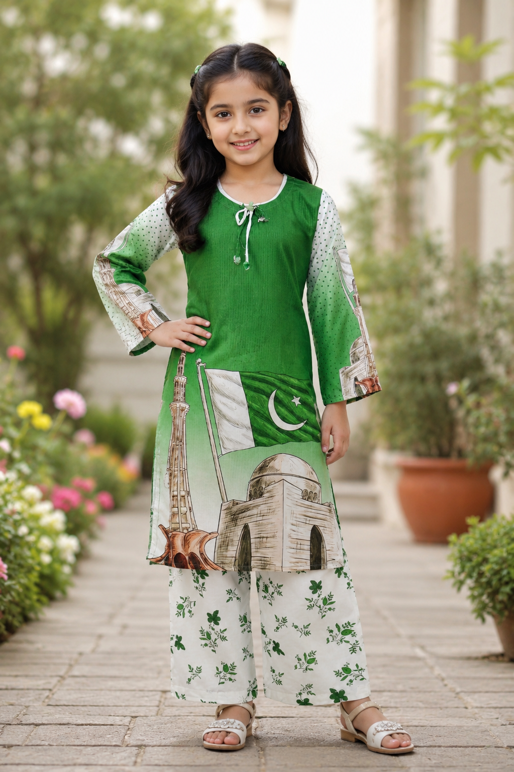 Azadi Kids Digital Crepe 2-Piece Suit