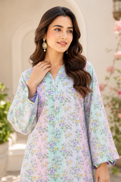 MULTI FLORAL CHIKANKARI LAWN SUIT