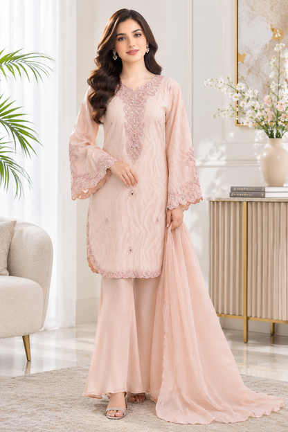MAHIN Luxe Kurta Set | Jacquard Chiffon Luxury Wear MMG-1341