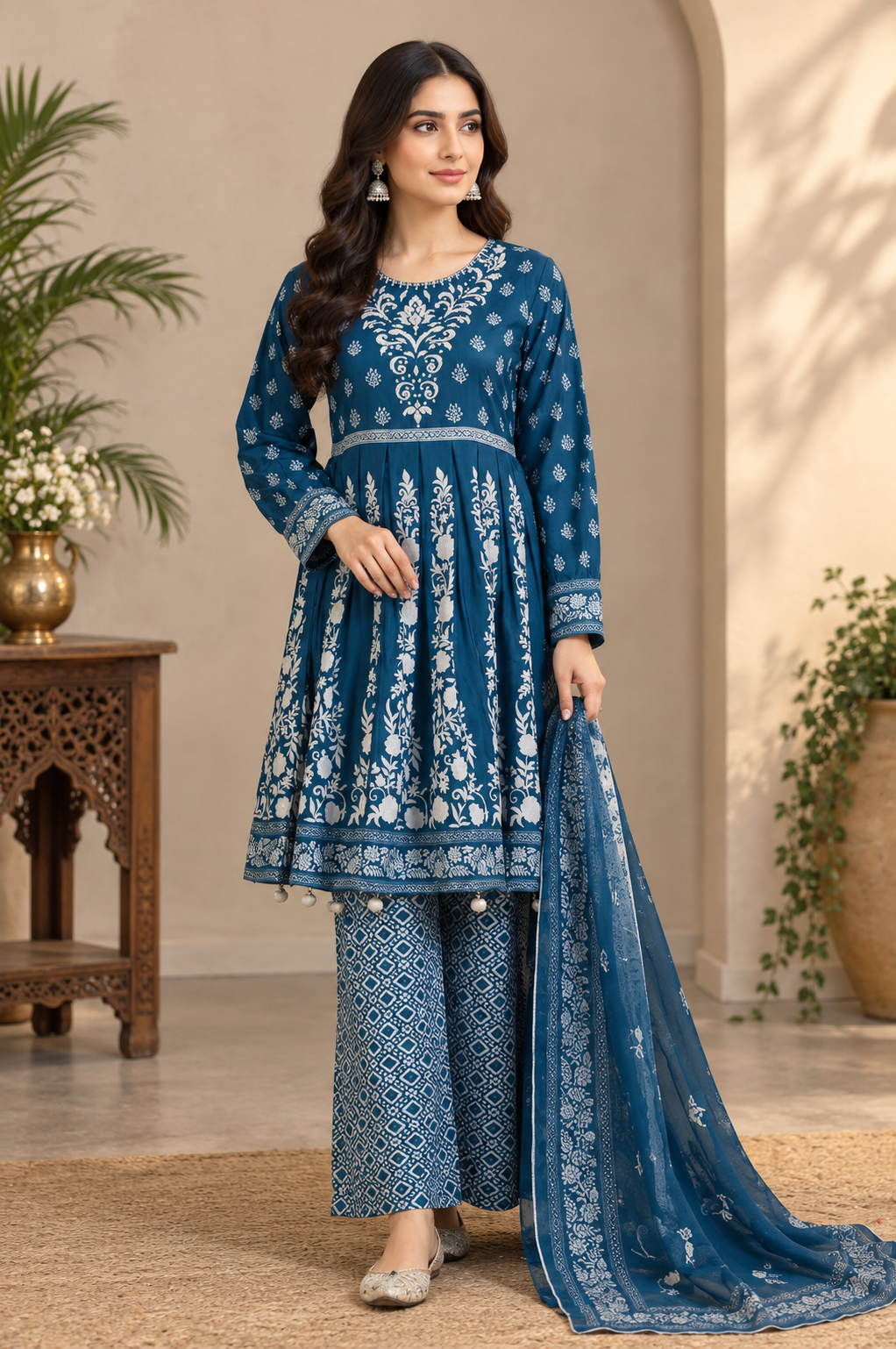 Aroosa Printed Short Frock