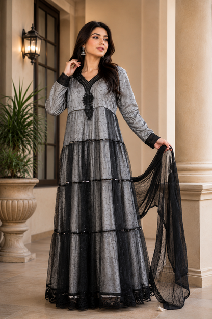 Sitara Royale Heavy Sequin Maxi | Luxury Party Wear Dress