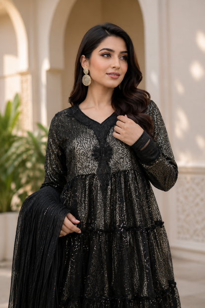 Sitara Royale Heavy Sequin Maxi | Luxury Party Wear Dress