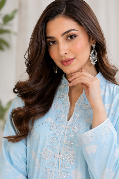 Nayra Luxe Set | Digital Printed Kurta, Plazzo & Dupatta MG-09
