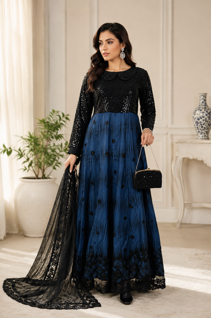 The Zareen Edit | Luxury Embroidered Net Maxi MMG-1307