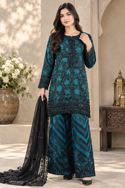 Amani Print Set | Digital Printed Silk Kurta Set
